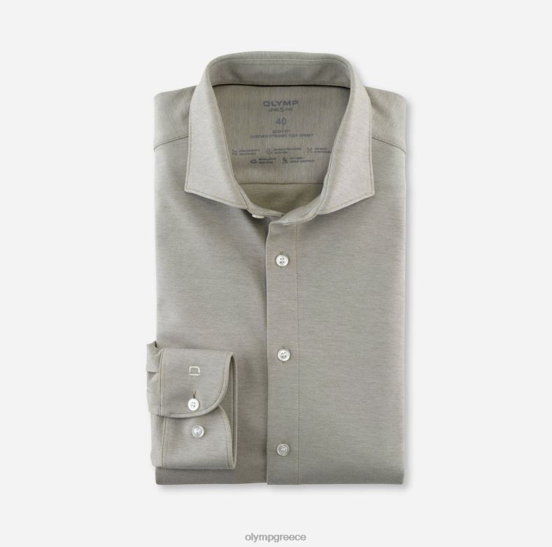 OLYMP Επίπεδο πέμπτο 24/7 body fit, επαγγελματικό πουκάμισο, kent, χακί H240R808 είδη ένδυσης
