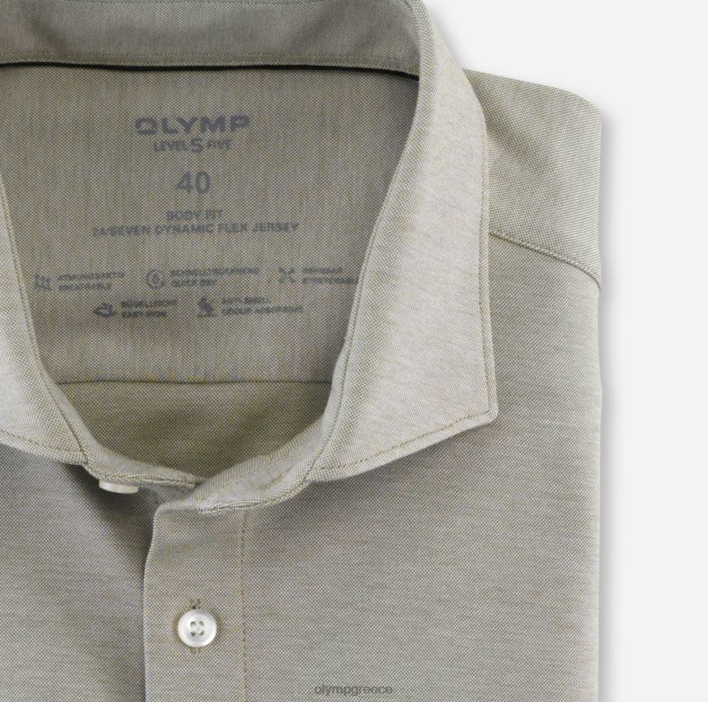 OLYMP Επίπεδο πέμπτο 24/7 body fit, επαγγελματικό πουκάμισο, kent, χακί H240R808 είδη ένδυσης