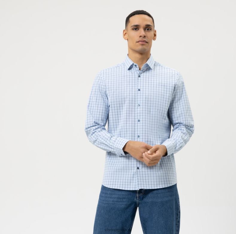 OLYMP Επίπεδο πέμπτο 24/7 body fit, επαγγελματικό πουκάμισο, μοντέρνο kent, royal H240R518 είδη ένδυσης