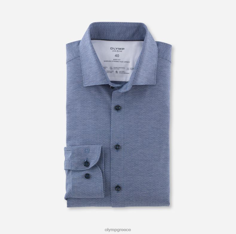 OLYMP Επίπεδο πέμπτο 24/7 body fit, επαγγελματικό πουκάμισο, μακρύ μανίκι πολύ μακρύ, μοντέρνο kent, royal H240R888 είδη ένδυσης
