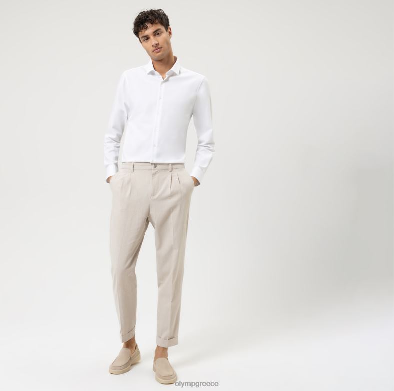 OLYMP Επίπεδο πέμπτο 24/έβδομη εφαρμογή, επαγγελματικό πουκάμισο, μοντέρνο κεντ, λευκό H240R391 είδη ένδυσης