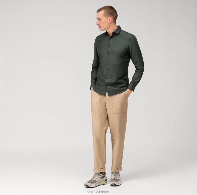 OLYMP Επίπεδο πέμπτο 24/έβδομη εφαρμογή, επαγγελματικό πουκάμισο, μοντέρνο κεντ, ελιά H240R396 είδη ένδυσης