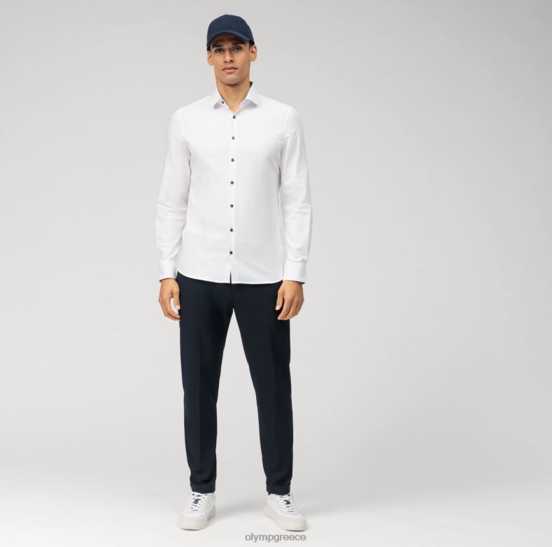 OLYMP Επίπεδο πέμπτο 24/έβδομη εφαρμογή, επαγγελματικό πουκάμισο, μοντέρνο κεντ, λευκό H240R397 είδη ένδυσης