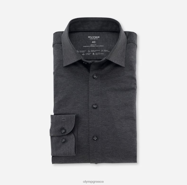 OLYMP Επίπεδο πέμπτο 24/έβδομη εφαρμογή, επαγγελματικό πουκάμισο, Νέα Υόρκη Κεντ, ανθρακί H240R400 είδη ένδυσης
