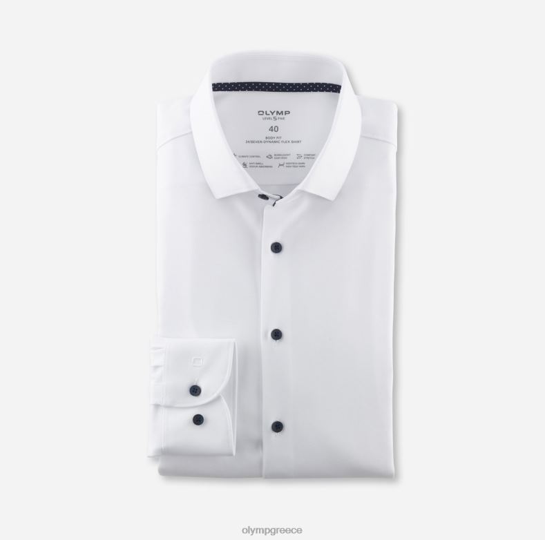 OLYMP Επίπεδο πέμπτο 24/έβδομη εφαρμογή, επαγγελματικό πουκάμισο, μοντέρνο κεντ, λευκό H240R440 είδη ένδυσης