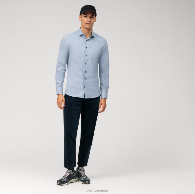 OLYMP Επίπεδο πέντε 24/έβδομη εφαρμογή, επαγγελματικό πουκάμισο, κεντ, μπλέ H240R448 είδη ένδυσης