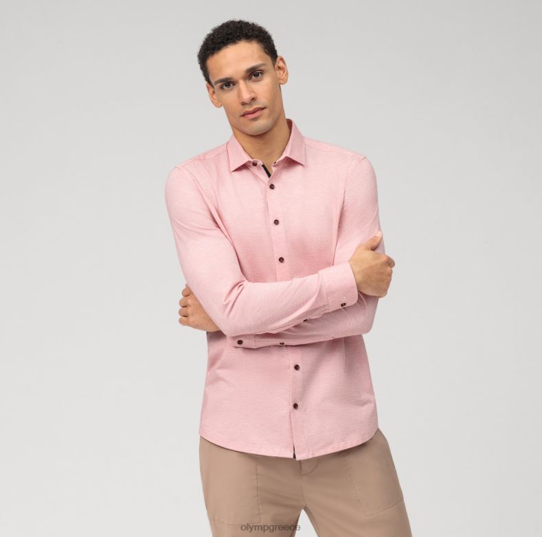 OLYMP Επίπεδο πέμπτο 24/έβδομη εφαρμογή, επαγγελματικό πουκάμισο, μοντέρνο κεντ, κόκκινο H240R466 είδη ένδυσης