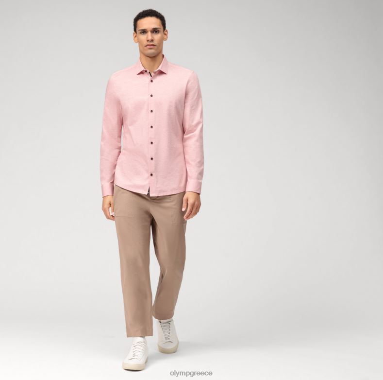 OLYMP Επίπεδο πέμπτο 24/έβδομη εφαρμογή, επαγγελματικό πουκάμισο, μοντέρνο κεντ, κόκκινο H240R466 είδη ένδυσης