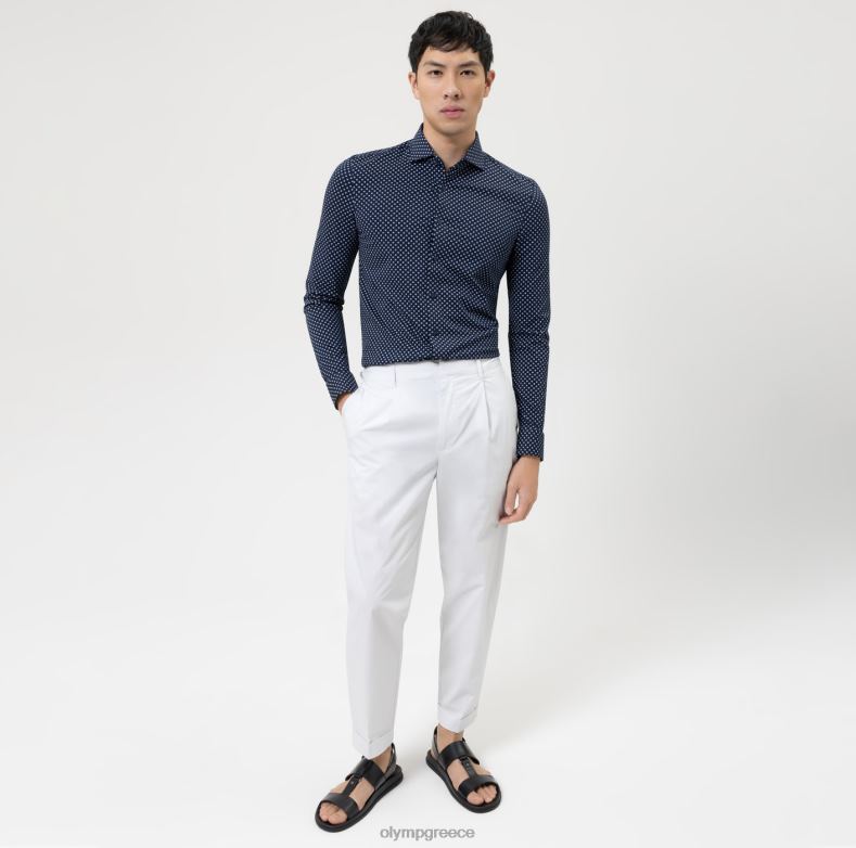 OLYMP Επίπεδο πέμπτο 24/έβδομη εφαρμογή, επαγγελματικό πουκάμισο, κεντ, θαλάσσιο H240R483 είδη ένδυσης