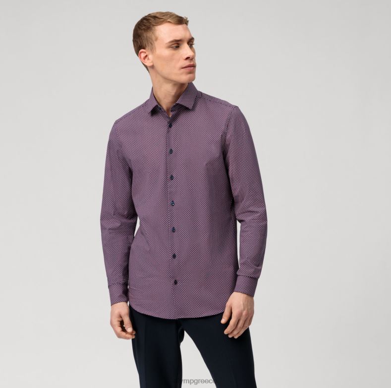 OLYMP Επίπεδο πέμπτο 24/έβδομη εφαρμογή, επαγγελματικό πουκάμισο, μοντέρνο κεντ, κόκκινο H240R492 είδη ένδυσης