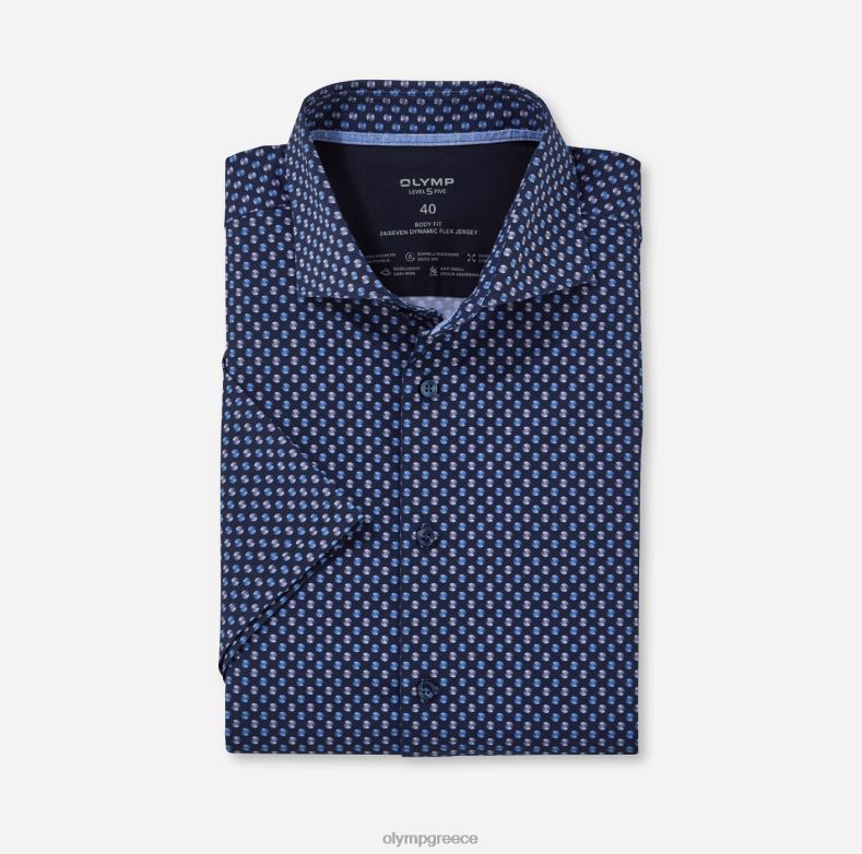 OLYMP Επίπεδο πέμπτο 24/έβδομη εφαρμογή, επαγγελματικό πουκάμισο, κεντ, θαλάσσιο H240R502 είδη ένδυσης