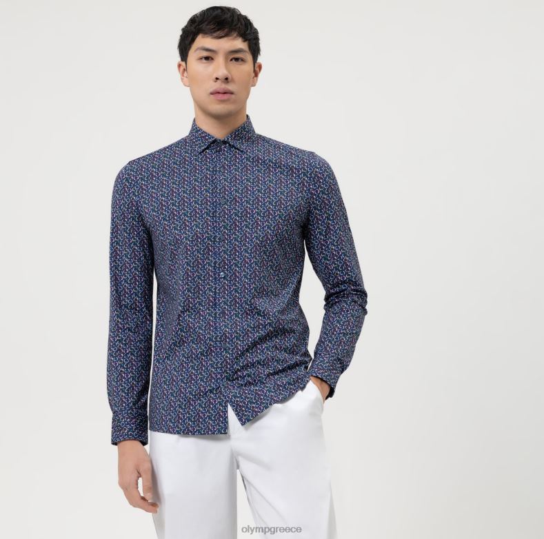 OLYMP Επίπεδο πέντε 24/έβδομη εφαρμογή, επαγγελματικό πουκάμισο, μοντέρνο κεντ, θαλάσσιο H240R517 είδη ένδυσης