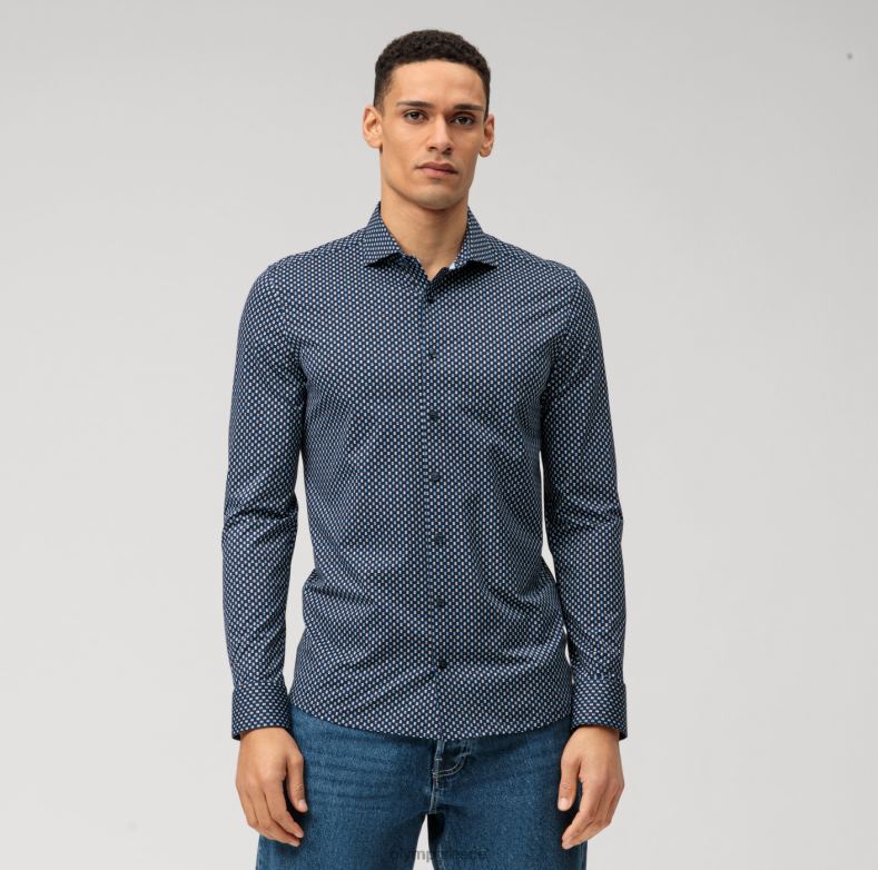 OLYMP Επίπεδο πέμπτο 24/έβδομη εφαρμογή, επαγγελματικό πουκάμισο, κεντ, θαλάσσιο H240R527 είδη ένδυσης