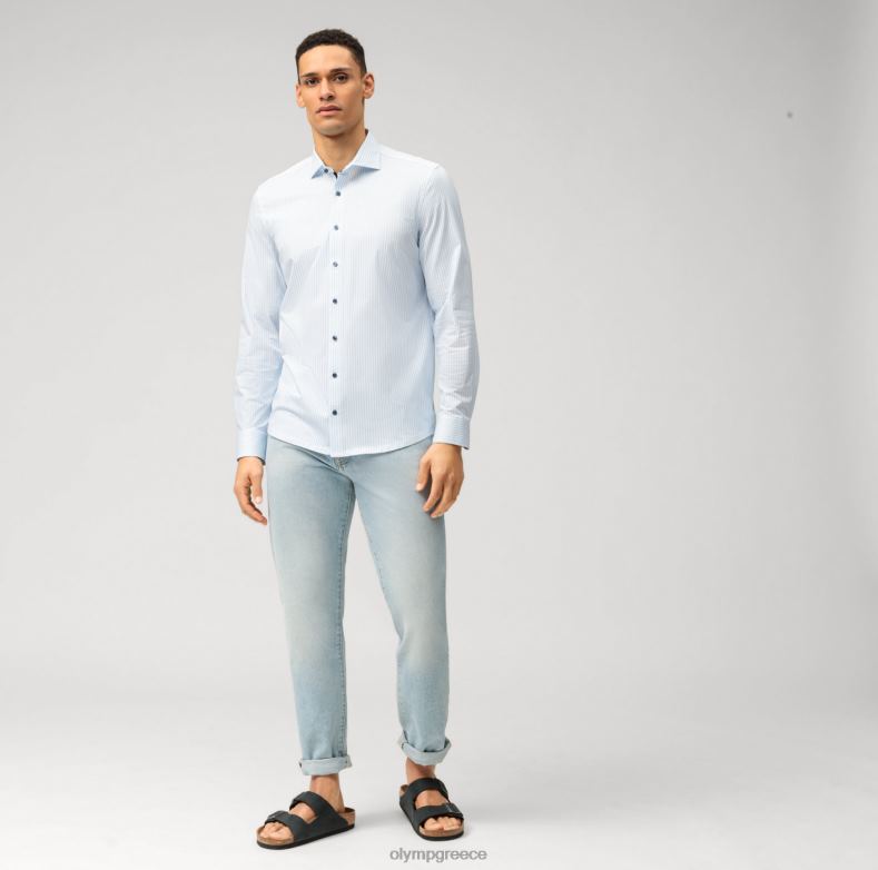 OLYMP Επίπεδο πέντε 24/έβδομη εφαρμογή, επαγγελματικό πουκάμισο, κεντ, μπλέ H240R529 είδη ένδυσης