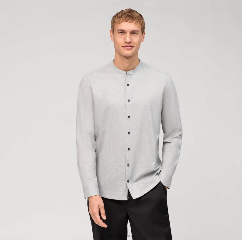 OLYMP Επίπεδο πέμπτο 24/έβδομη εφαρμογή, επαγγελματικό πουκάμισο, όρθιος γιακάς, ελιά H240R533 είδη ένδυσης