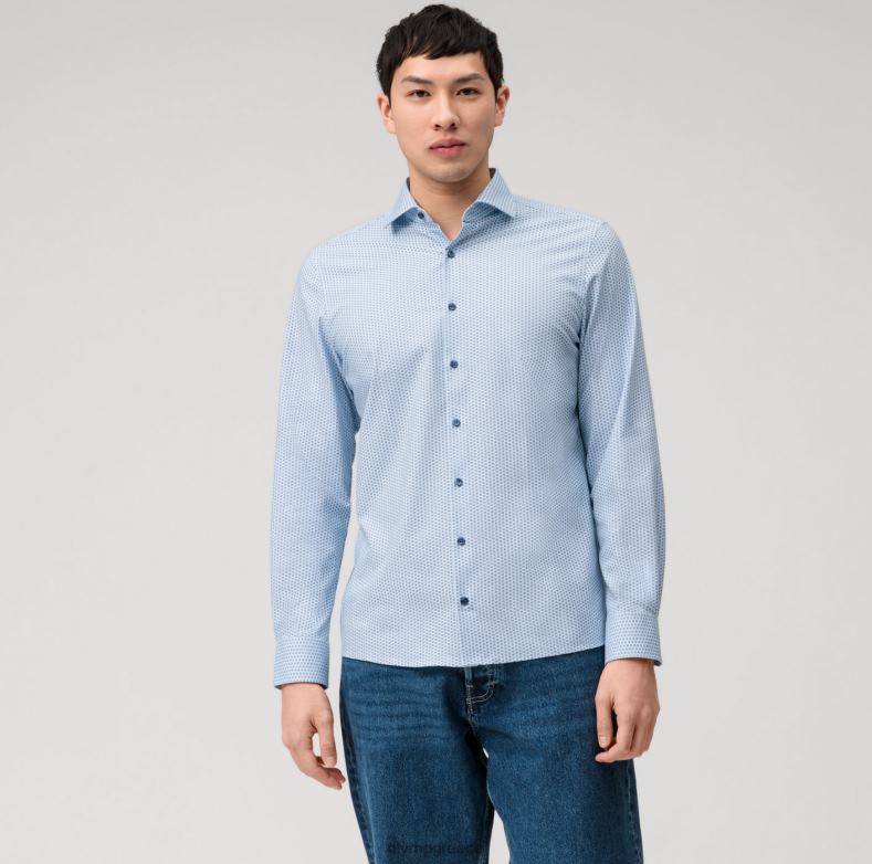 OLYMP Επίπεδο πέντε 24/έβδομη εφαρμογή, επαγγελματικό πουκάμισο, κεντ, μπλέ H240R550 είδη ένδυσης