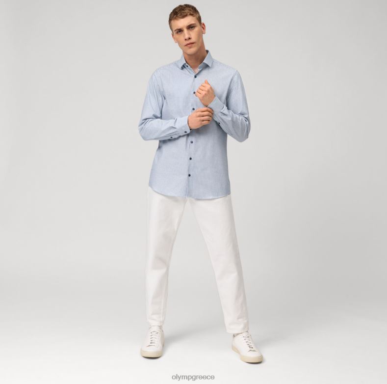 OLYMP Επίπεδο πέντε 24/έβδομη εφαρμογή, επαγγελματικό πουκάμισο, μοντέρνο κεντ, θαλάσσιο H240R551 είδη ένδυσης