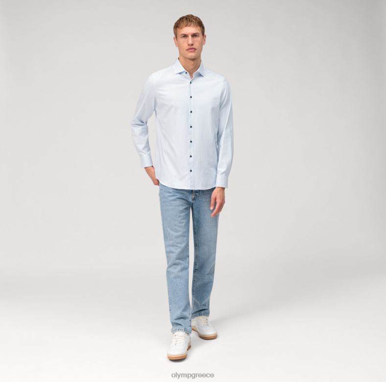 OLYMP Επίπεδο πέντε 24/έβδομη εφαρμογή, επαγγελματικό πουκάμισο, κεντ, μπλέ H240R552 είδη ένδυσης