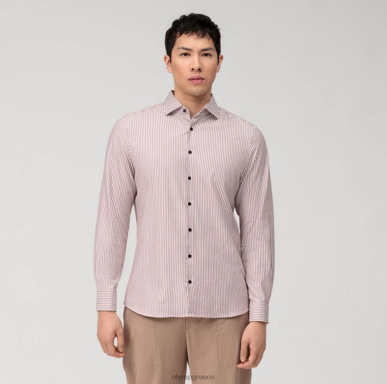 OLYMP Επίπεδο πέμπτο 24/έβδομη εφαρμογή, επαγγελματικό πουκάμισο, κεντ, κοκκινωπό καφέ H240R565 είδη ένδυσης