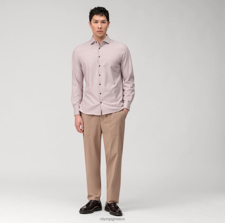 OLYMP Επίπεδο πέμπτο 24/έβδομη εφαρμογή, επαγγελματικό πουκάμισο, κεντ, κοκκινωπό καφέ H240R565 είδη ένδυσης