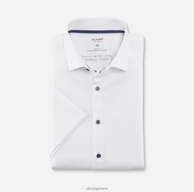 OLYMP Επίπεδο πέμπτο 24/έβδομη εφαρμογή, επαγγελματικό πουκάμισο, μοντέρνο κεντ, λευκό H240R567 είδη ένδυσης