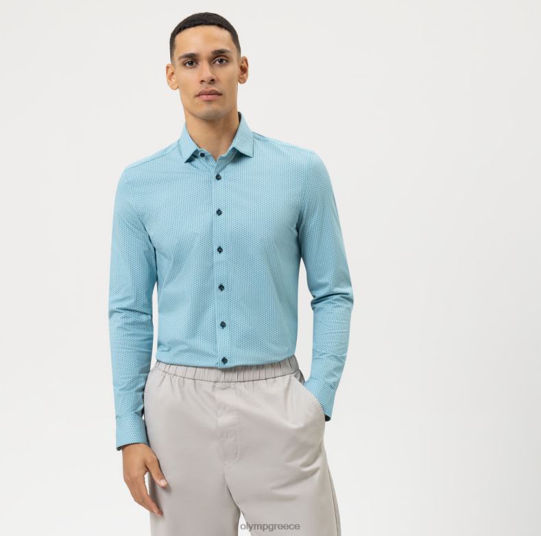 OLYMP Επίπεδο πέντε 24/έβδομη εφαρμογή, επαγγελματικό πουκάμισο, μοντέρνο κεντ, σμαράγδι H240R584 είδη ένδυσης