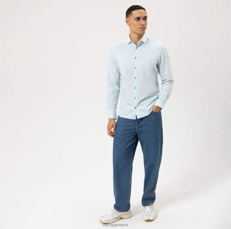 OLYMP Επίπεδο πέντε 24/έβδομη εφαρμογή, επαγγελματικό πουκάμισο, μοντέρνο κεντ, σμαράγδι H240R598 είδη ένδυσης