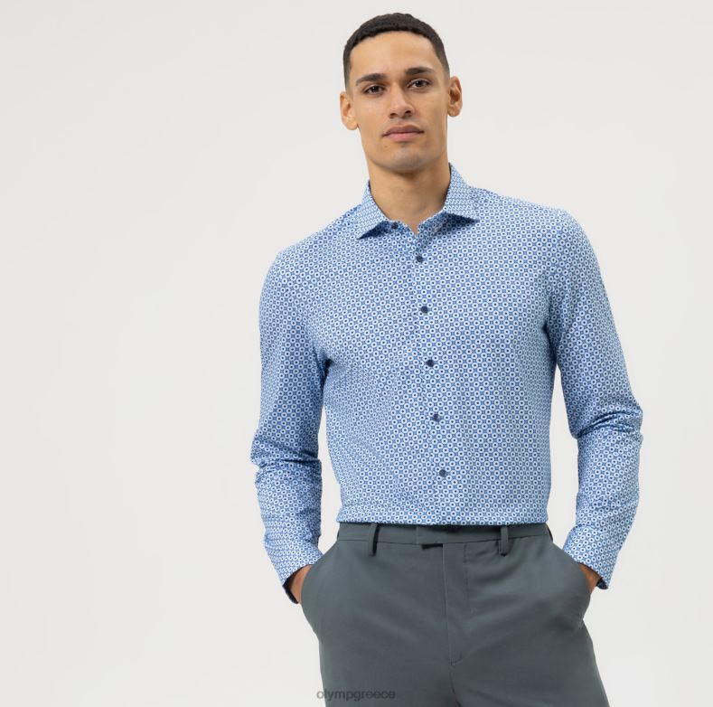 OLYMP Επίπεδο πέντε 24/έβδομη εφαρμογή, επαγγελματικό πουκάμισο, κεντ, μπλέ H240R613 είδη ένδυσης