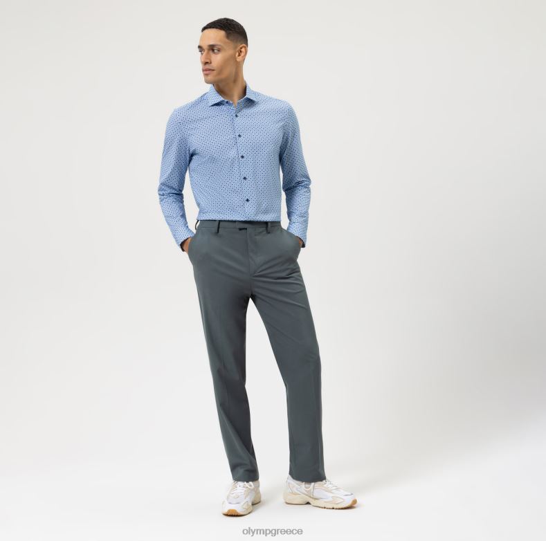 OLYMP Επίπεδο πέντε 24/έβδομη εφαρμογή, επαγγελματικό πουκάμισο, κεντ, μπλέ H240R613 είδη ένδυσης