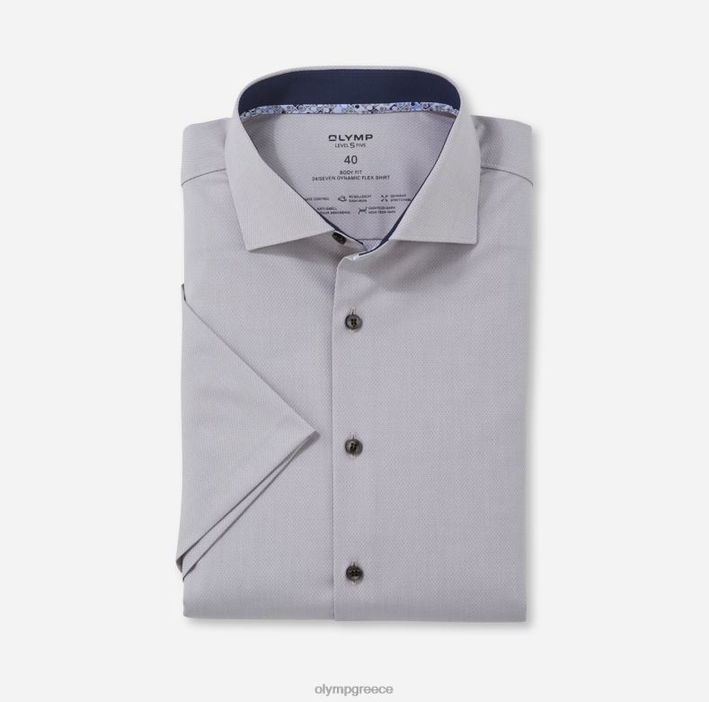 OLYMP Επίπεδο πέμπτο 24/έβδομη εφαρμογή, επαγγελματικό πουκάμισο, κεντ, γκρι H240R624 είδη ένδυσης