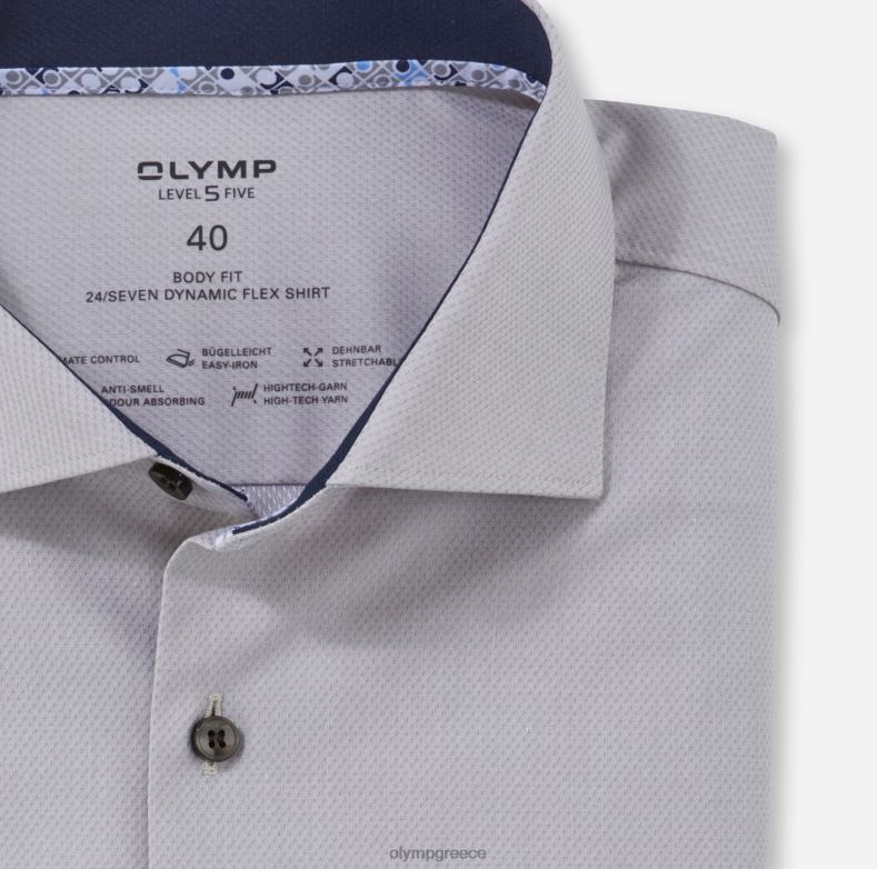 OLYMP Επίπεδο πέμπτο 24/έβδομη εφαρμογή, επαγγελματικό πουκάμισο, κεντ, γκρι H240R624 είδη ένδυσης