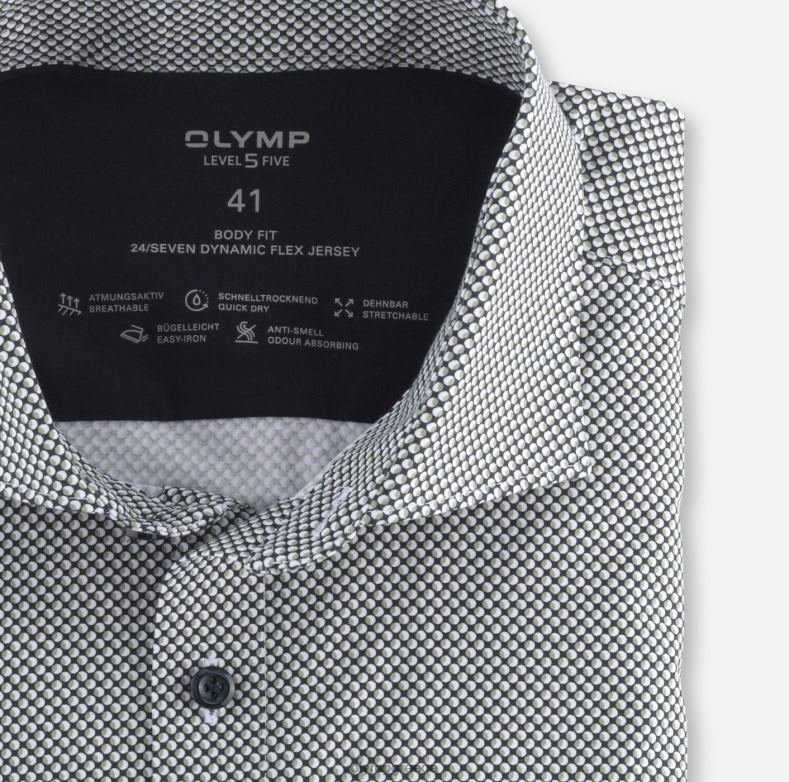 OLYMP Επίπεδο πέντε 24/έβδομη εφαρμογή, επαγγελματικό πουκάμισο, Κεντ, πράσινο λάιμ H240R628 είδη ένδυσης