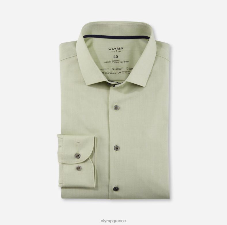 OLYMP Επίπεδο πέντε 24/έβδομη εφαρμογή, επαγγελματικό πουκάμισο, μοντέρνο κεντ, λάιμ H240R630 είδη ένδυσης