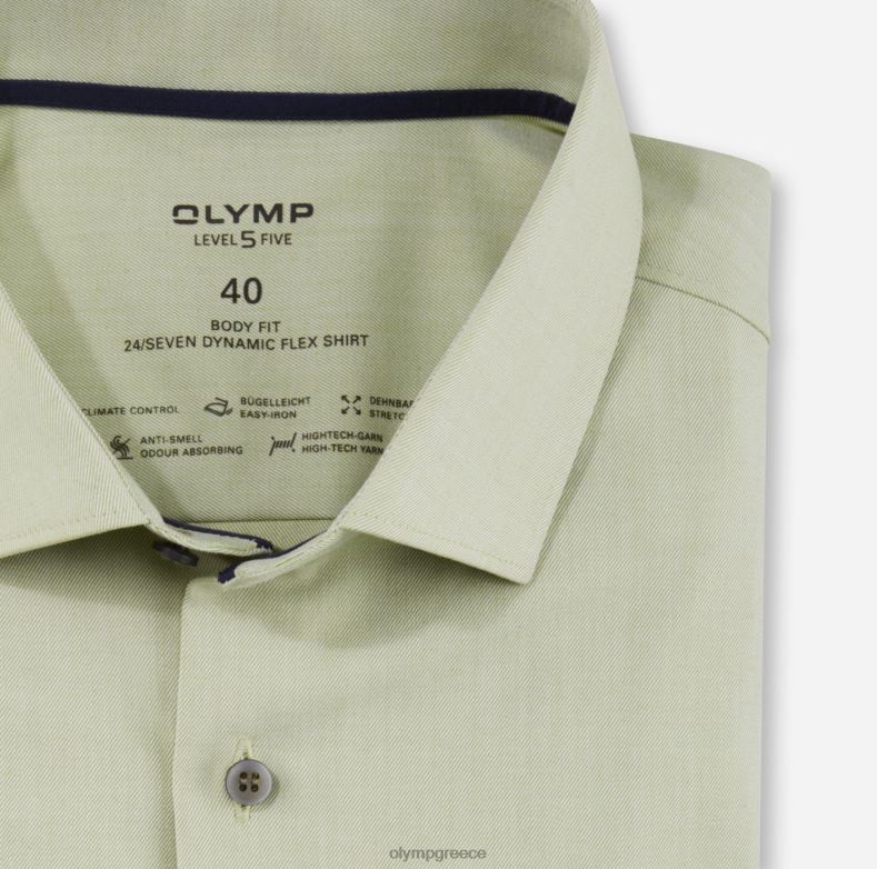 OLYMP Επίπεδο πέντε 24/έβδομη εφαρμογή, επαγγελματικό πουκάμισο, μοντέρνο κεντ, λάιμ H240R630 είδη ένδυσης