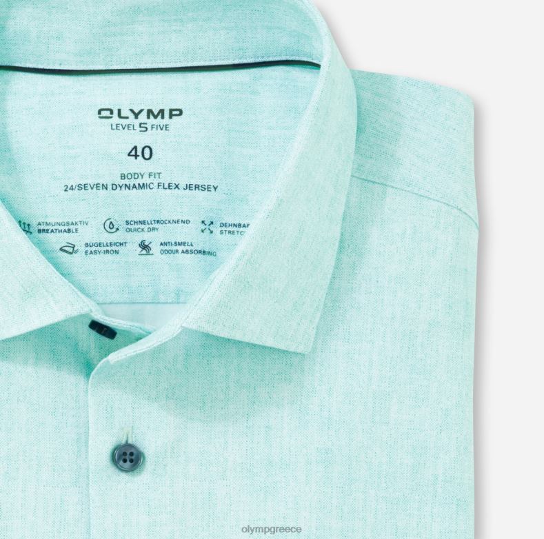 OLYMP Επίπεδο πέντε 24/έβδομη εφαρμογή, επαγγελματικό πουκάμισο, μοντέρνο κεντ, σμαράγδι H240R653 είδη ένδυσης