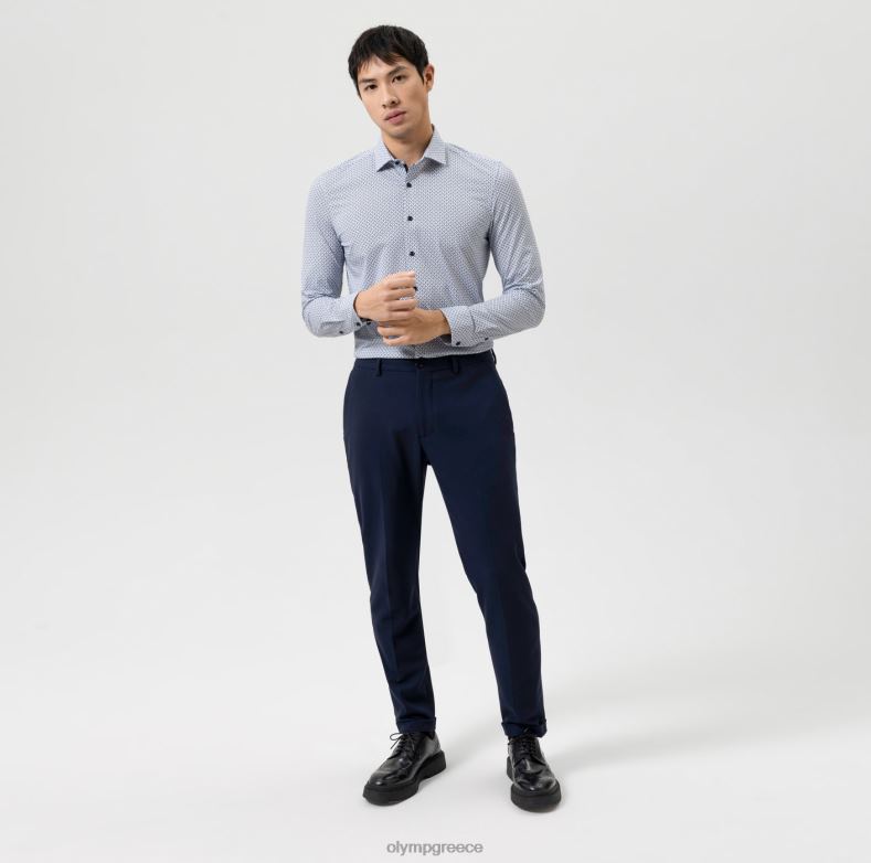 OLYMP Επίπεδο πέντε 24/έβδομη εφαρμογή, επαγγελματικό πουκάμισο, μοντέρνο κεντ, θαλάσσιο H240R684 είδη ένδυσης