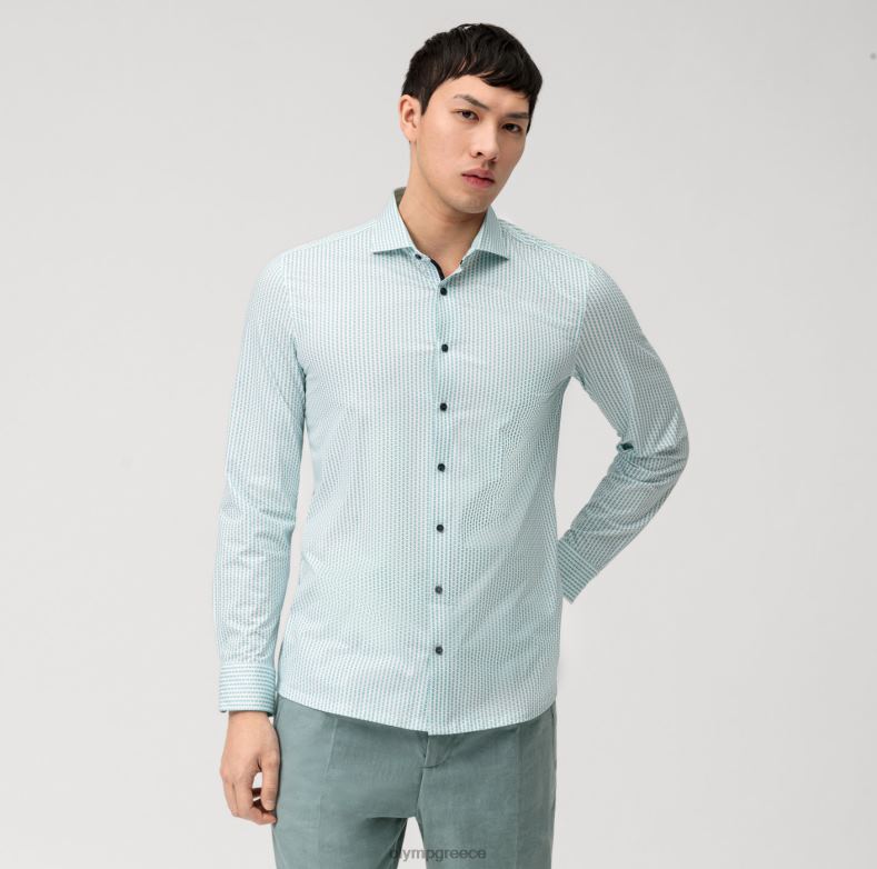 OLYMP Επίπεδο πέμπτο 24/έβδομη εφαρμογή, επαγγελματικό πουκάμισο, κεντ, σμαραγδί H240R688 είδη ένδυσης