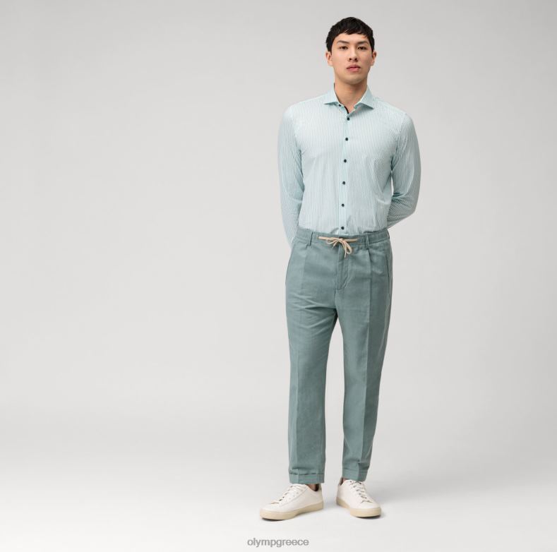 OLYMP Επίπεδο πέμπτο 24/έβδομη εφαρμογή, επαγγελματικό πουκάμισο, κεντ, σμαραγδί H240R688 είδη ένδυσης