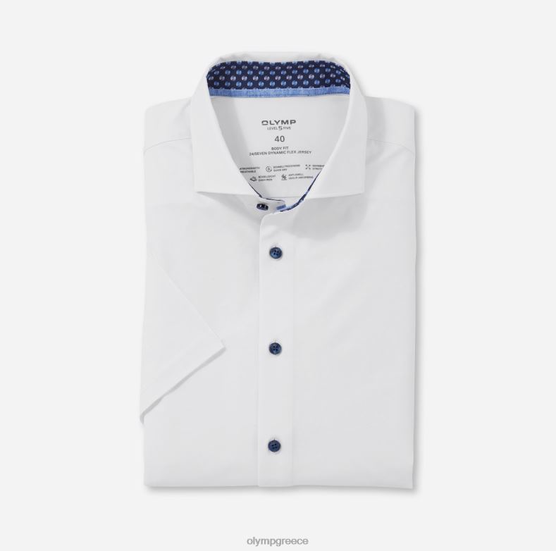 OLYMP Επίπεδο πέντε 24/έβδομη εφαρμογή, επαγγελματικό πουκάμισο, κεντ, λευκό H240R693 είδη ένδυσης
