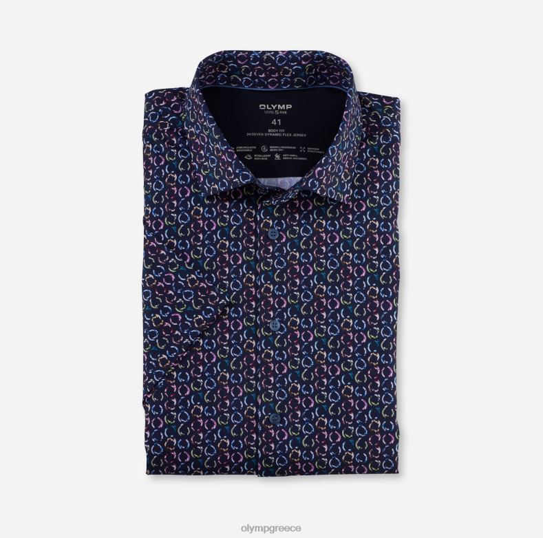 OLYMP Επίπεδο πέντε 24/έβδομη εφαρμογή, επαγγελματικό πουκάμισο, μοντέρνο κεντ, θαλάσσιο H240R708 είδη ένδυσης