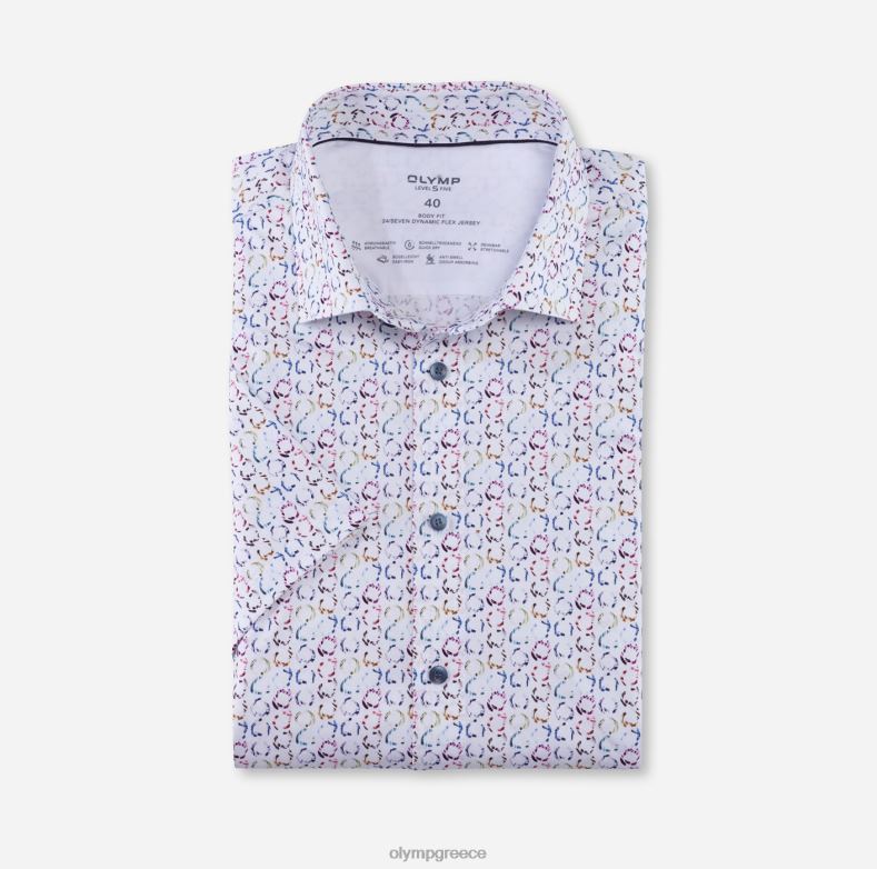 OLYMP Επίπεδο πέμπτο 24/έβδομη εφαρμογή, επαγγελματικό πουκάμισο, μοντέρνο κεντ, λευκό H240R710 είδη ένδυσης