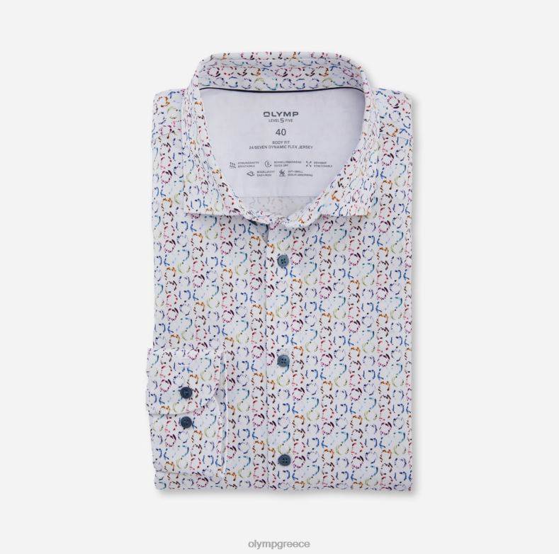OLYMP Επίπεδο πέμπτο 24/έβδομη εφαρμογή, επαγγελματικό πουκάμισο, μοντέρνο κεντ, λευκό H240R752 είδη ένδυσης