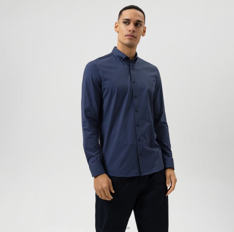 OLYMP Επίπεδο πέμπτο 24/έβδομη εφαρμογή, επαγγελματικό πουκάμισο, με κουμπιά, μπλε H240R779 είδη ένδυσης