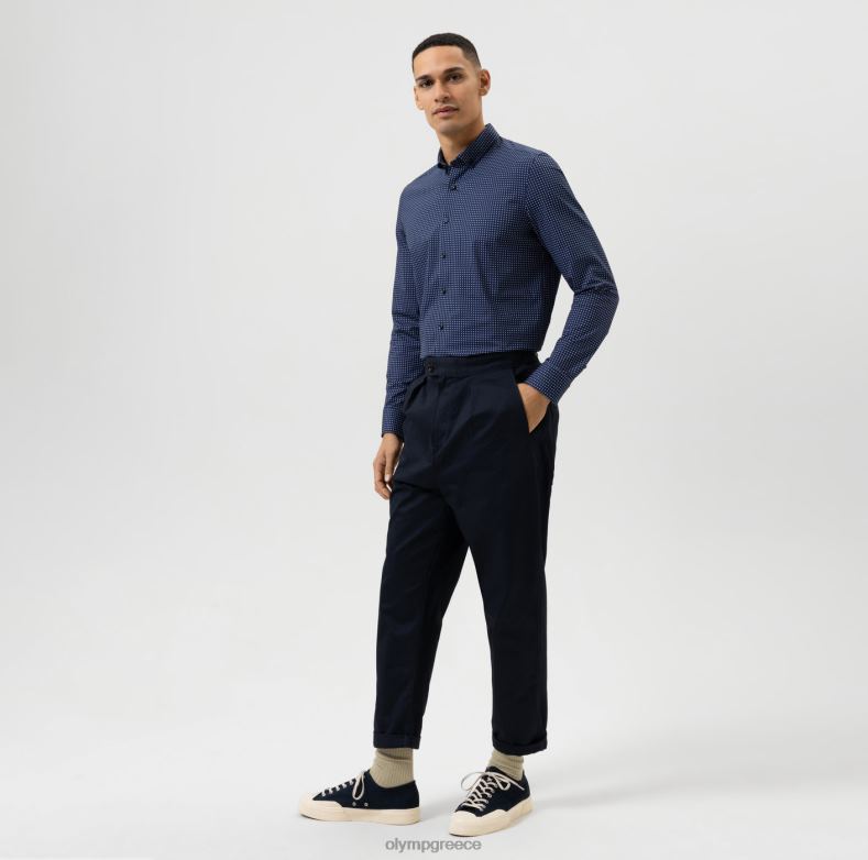 OLYMP Επίπεδο πέμπτο 24/έβδομη εφαρμογή, επαγγελματικό πουκάμισο, με κουμπιά, μπλε H240R779 είδη ένδυσης