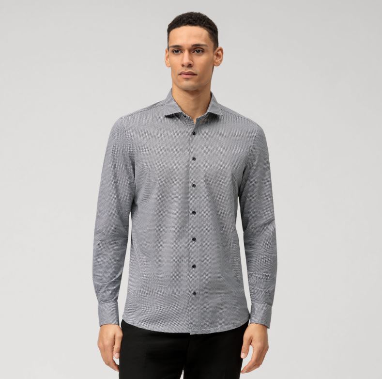 OLYMP Επίπεδο πέμπτο 24/έβδομη εφαρμογή, επαγγελματικό πουκάμισο, κεντ, μαύρο H240R790 είδη ένδυσης