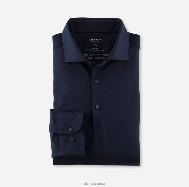 OLYMP Επίπεδο πέμπτο 24/έβδομη εφαρμογή, επαγγελματικό πουκάμισο, κεντ, θαλάσσιο H240R800 είδη ένδυσης