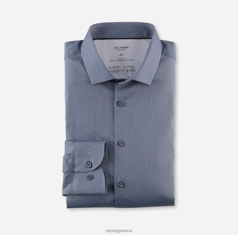 OLYMP Επίπεδο πέντε 24/έβδομη εφαρμογή, επαγγελματικό πουκάμισο, μοντέρνο κεντ, θαλάσσιο H240R802 είδη ένδυσης