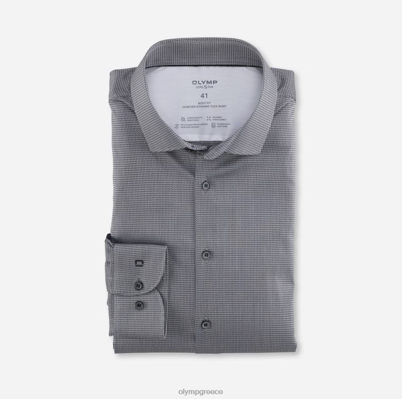 OLYMP Επίπεδο πέμπτο 24/έβδομη εφαρμογή, επαγγελματικό πουκάμισο, μοντέρνο κεντ, μαύρο H240R807 είδη ένδυσης