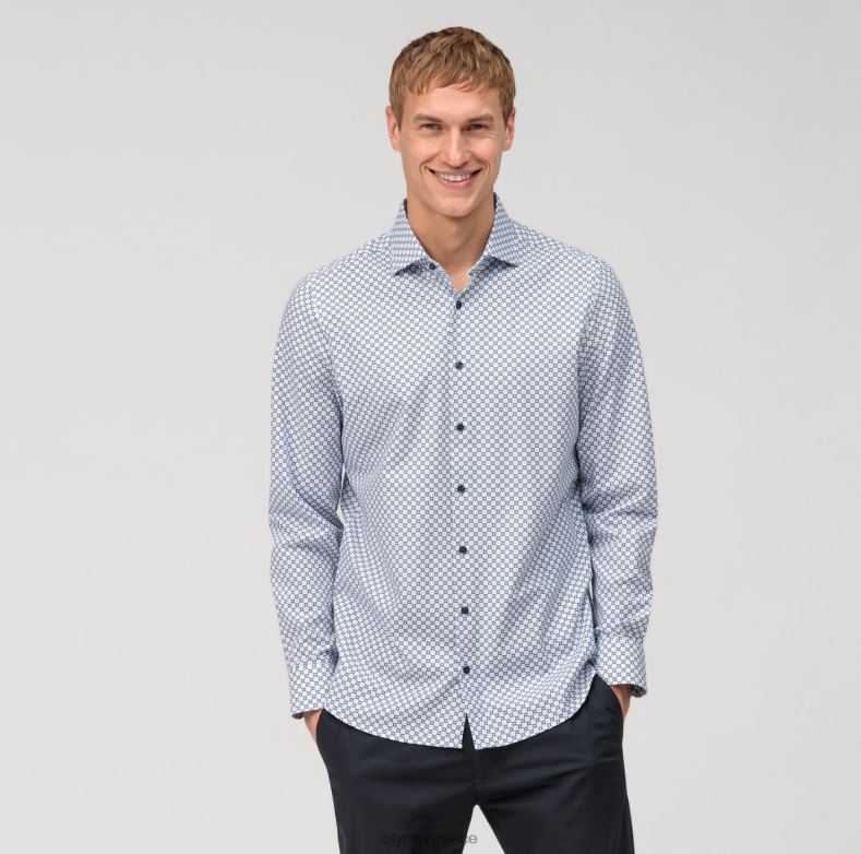 OLYMP Επίπεδο πέμπτο 24/έβδομη εφαρμογή, επαγγελματικό πουκάμισο, μακρύ μανίκι πολύ μακρύ, κεντ, μπλέ H240R877 είδη ένδυσης