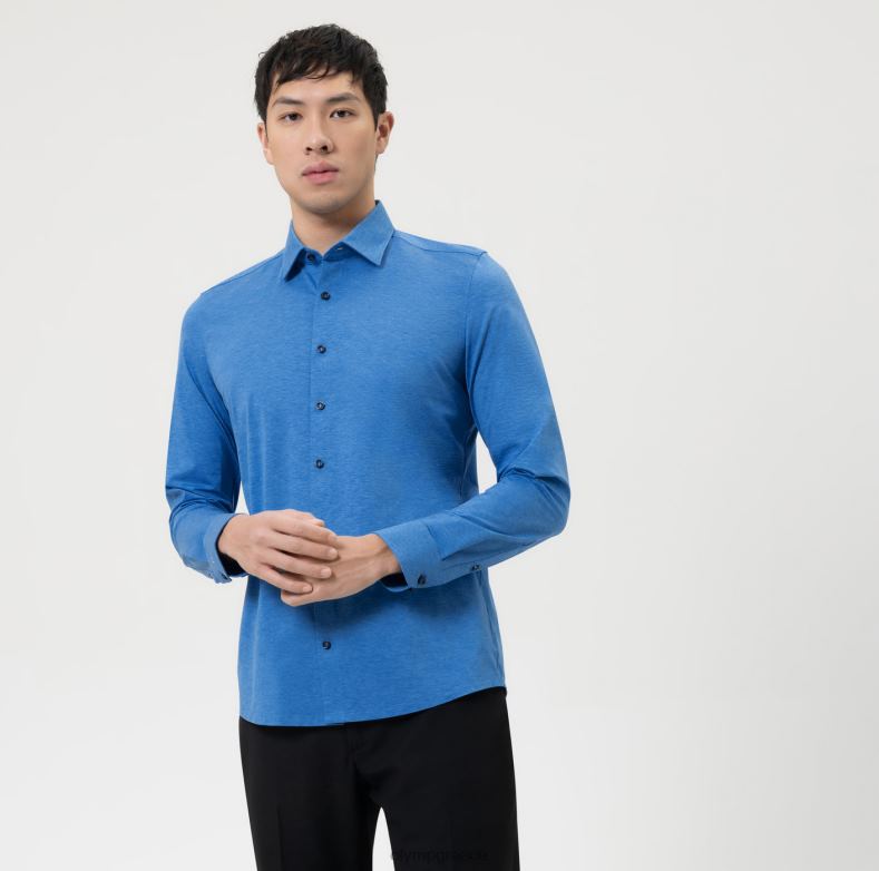 OLYMP Επίπεδο πέμπτο 24/έβδομη εφαρμογή, επαγγελματικό πουκάμισο, New York Kent, μπλε H240R344 είδη ένδυσης